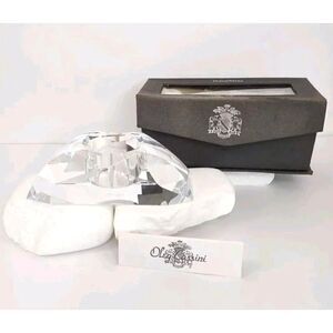 Oleg Cassini Crystal Tea Light Votive Signed Faceted Curve Candle Holder